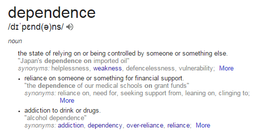 Definition of dependence