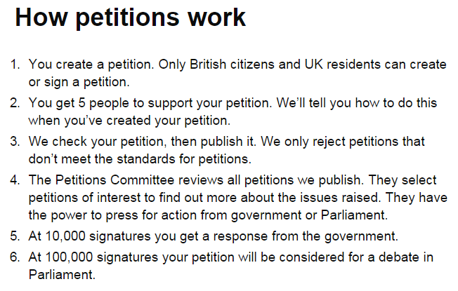 UK Government Petitions