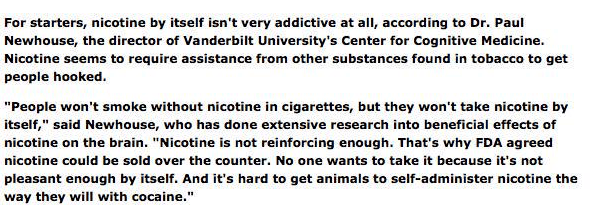 Newhouse comment on Nicotine